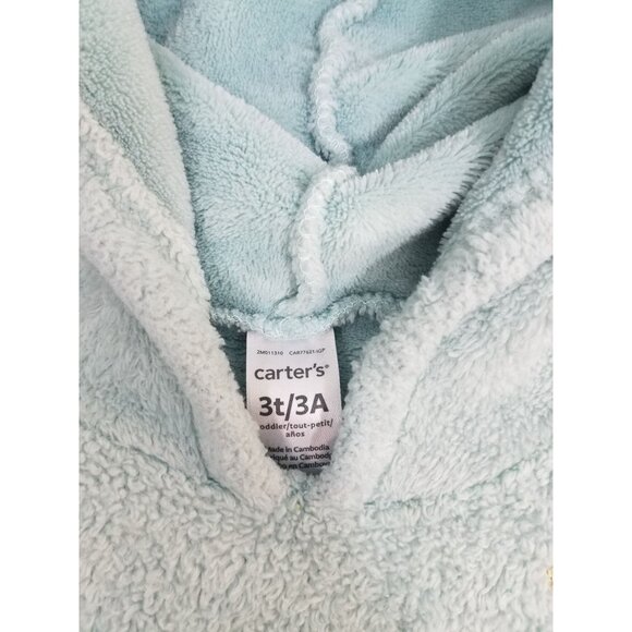 Carters Toddler Hoodie 3T/3A Mint Green Fleece Pullover With Gold Heart - Picture 2 of 5